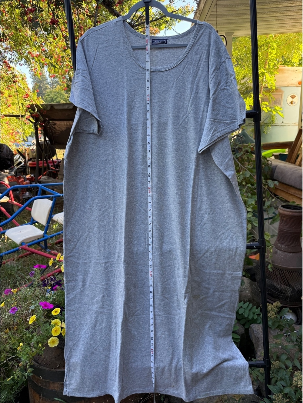 Lands' End Women's Plus Size 3X Gray T-Shirt Dress